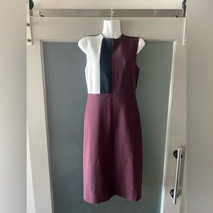 Form-Fitting Color Block Knee Length Dress